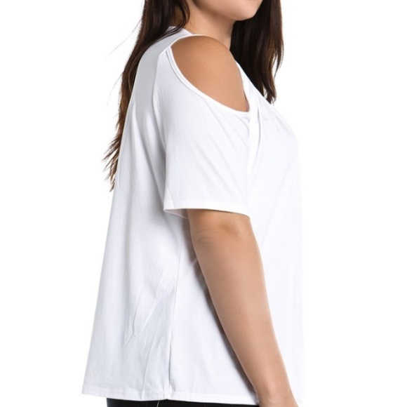 Cold Shoulder Beaded Neck Top - Picture 2 of 8